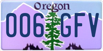 OR license plate 006GFV