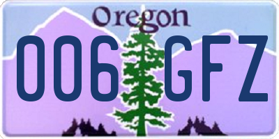 OR license plate 006GFZ