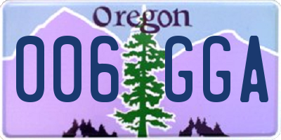 OR license plate 006GGA