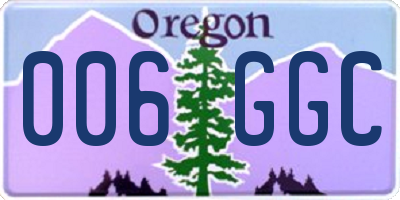 OR license plate 006GGC