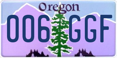 OR license plate 006GGF
