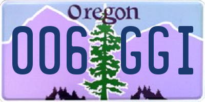 OR license plate 006GGI