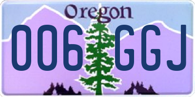 OR license plate 006GGJ
