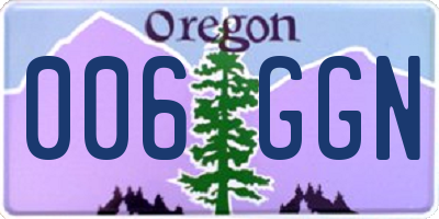 OR license plate 006GGN