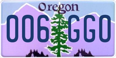 OR license plate 006GGO