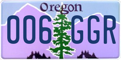 OR license plate 006GGR