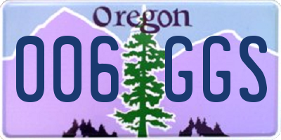 OR license plate 006GGS