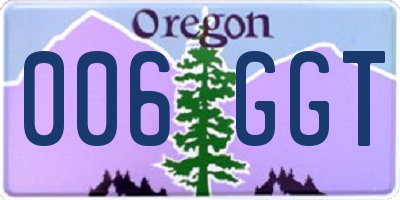OR license plate 006GGT