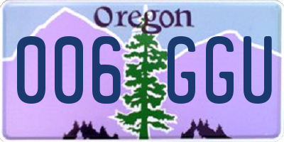 OR license plate 006GGU