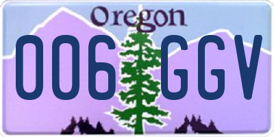 OR license plate 006GGV