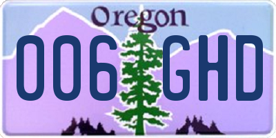 OR license plate 006GHD