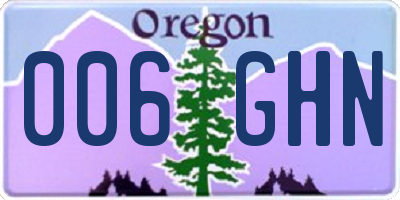 OR license plate 006GHN