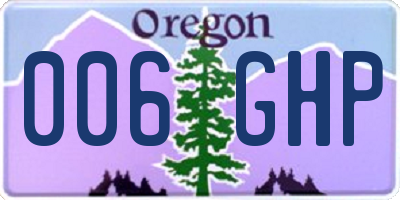 OR license plate 006GHP