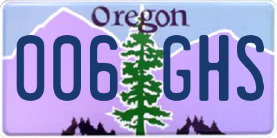 OR license plate 006GHS