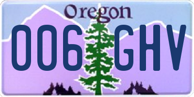 OR license plate 006GHV