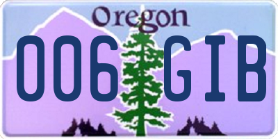 OR license plate 006GIB