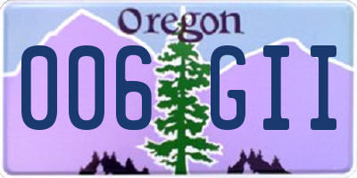 OR license plate 006GII