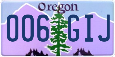 OR license plate 006GIJ