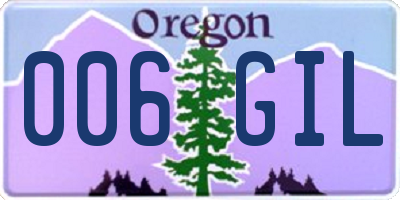 OR license plate 006GIL