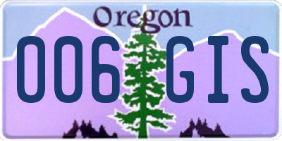 OR license plate 006GIS