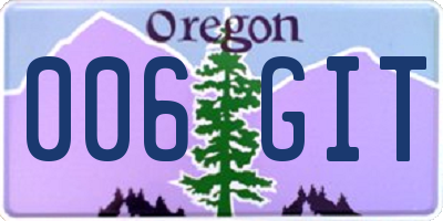 OR license plate 006GIT