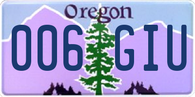 OR license plate 006GIU