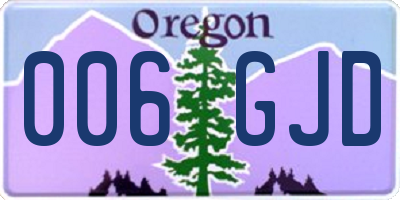 OR license plate 006GJD