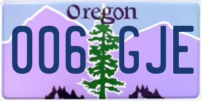 OR license plate 006GJE