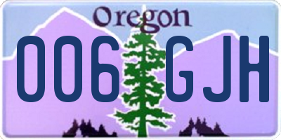 OR license plate 006GJH