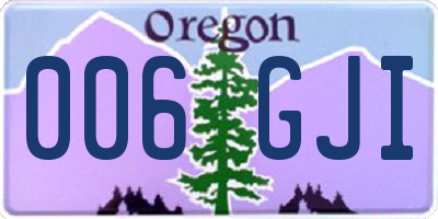OR license plate 006GJI