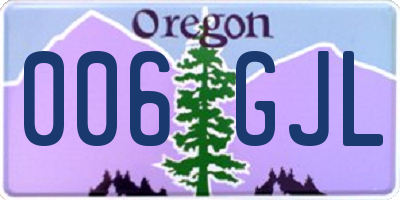 OR license plate 006GJL