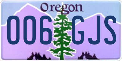OR license plate 006GJS