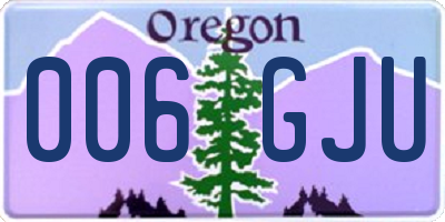 OR license plate 006GJU