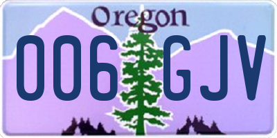 OR license plate 006GJV