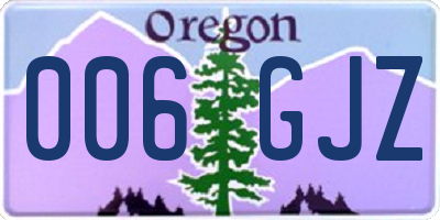 OR license plate 006GJZ