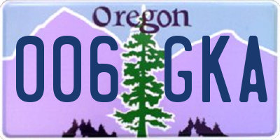 OR license plate 006GKA