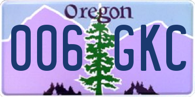 OR license plate 006GKC