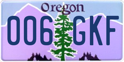 OR license plate 006GKF