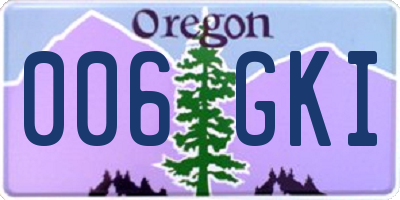OR license plate 006GKI