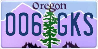 OR license plate 006GKS