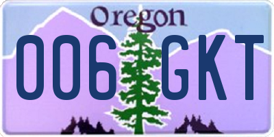 OR license plate 006GKT