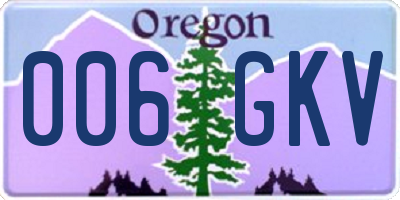 OR license plate 006GKV