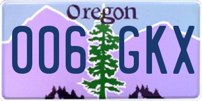 OR license plate 006GKX