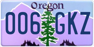 OR license plate 006GKZ