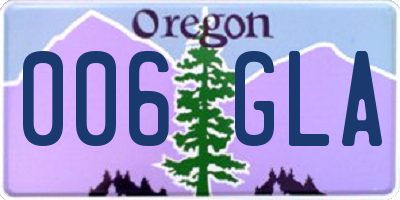 OR license plate 006GLA