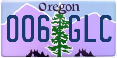 OR license plate 006GLC