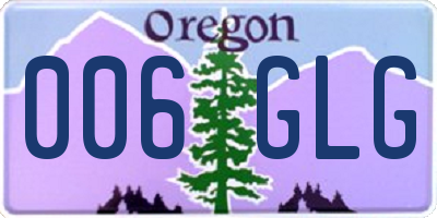 OR license plate 006GLG