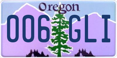 OR license plate 006GLI