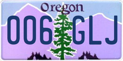 OR license plate 006GLJ