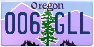 OR license plate 006GLL
